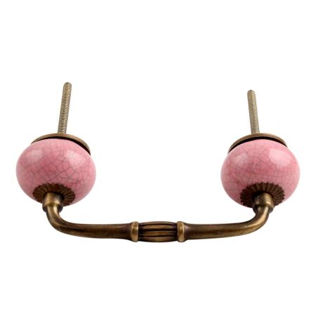 Pink Crackle Ceramic Bridge Handle